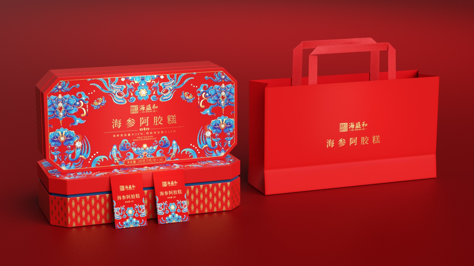 原創(chuàng)設計：2025最新上市海盛和海參阿膠糕設計