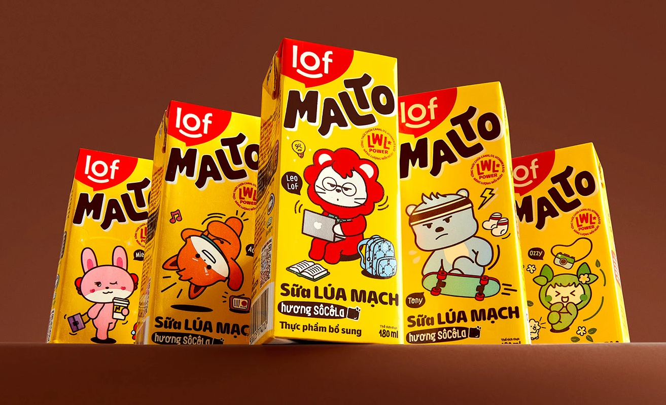 越南LOF Malto牛奶包裝設(shè)計IP創(chuàng)意
